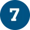 White number seven on a blue circle