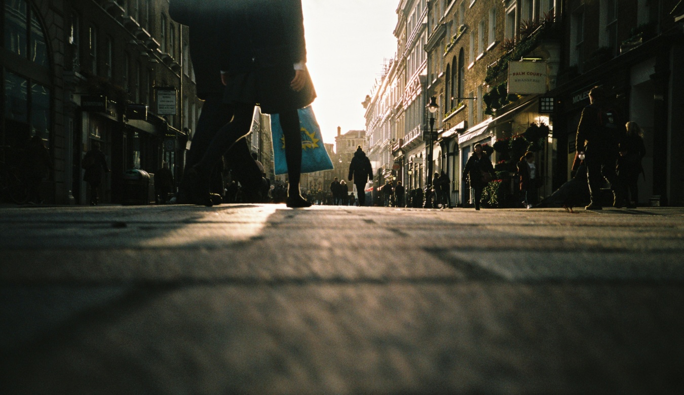 A busy shopping street in London