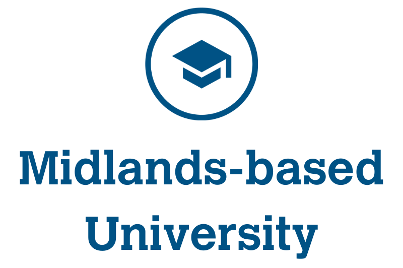 Education icon with text to read midlands based university