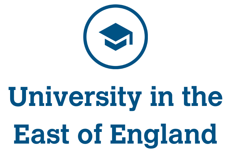 Icon of mortar board with east of england university description